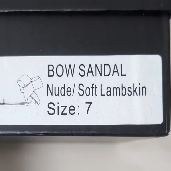 ​Aminah Abdul Jillil Bow Flat Sandal Nude Pink Lambskin Size 7 - Picture 7 of 8